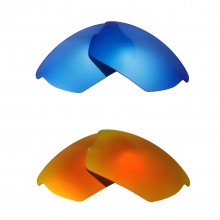 New Walleva Fire Red + Ice Blue Polarized Replacement Lenses For Wiley X Valor Sunglasses